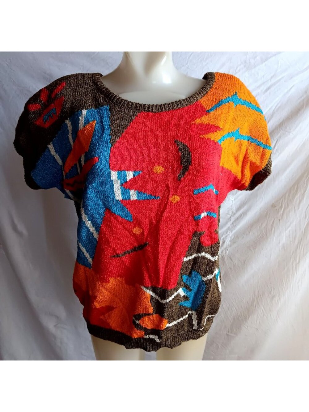 Vintage Women's Medium Sweater Southwestern Breckenridge 1990's AOP Silk Rayon